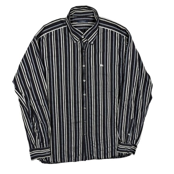 Burberry London Dress Shirt Made in UK Striped Long Sleeve 43 17 XL - Picture 1 of 10